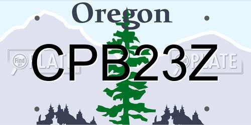 CPB23Z Oregon License Plate
