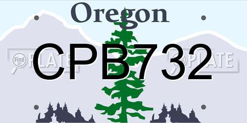 CPB732 Oregon License Plate