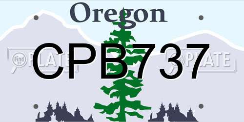 CPB737 Oregon License Plate