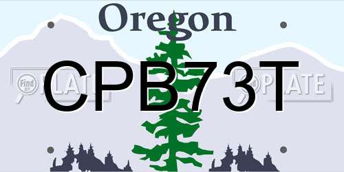 CPB73T Oregon License Plate