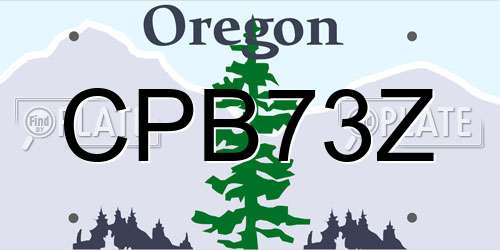 CPB73Z Oregon License Plate