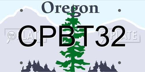 CPBT32 Oregon License Plate