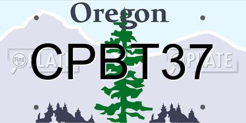 CPBT37 Oregon License Plate