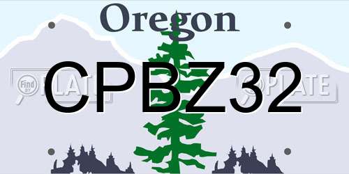 CPBZ32 Oregon License Plate
