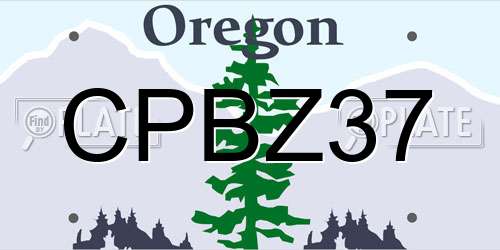 CPBZ37 Oregon License Plate