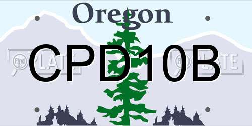 CPD10B Oregon License Plate