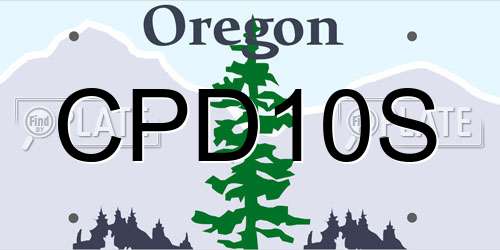 CPD10S Oregon License Plate