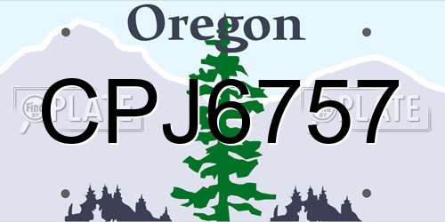 CPJ6757 Oregon License Plate