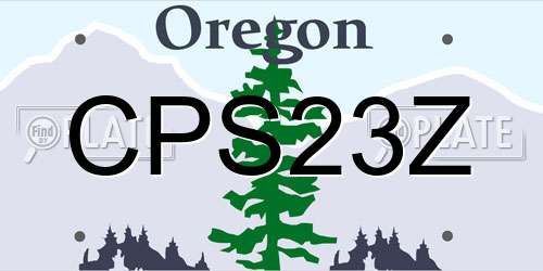 CPS23Z Oregon License Plate
