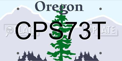 CPS73T Oregon License Plate