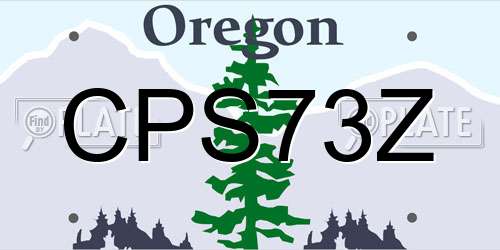 CPS73Z Oregon License Plate