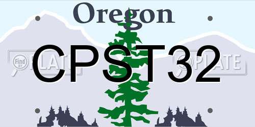 CPST32 Oregon License Plate