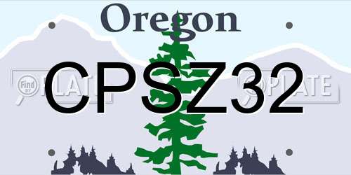 CPSZ32 Oregon License Plate