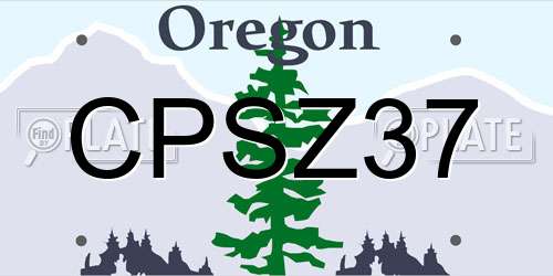 CPSZ37 Oregon License Plate