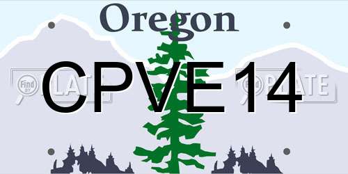 CPVE14 Oregon License Plate