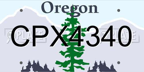 CPX4340 Oregon License Plate
