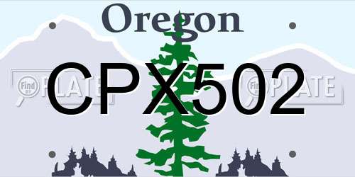 CPX502 Oregon License Plate