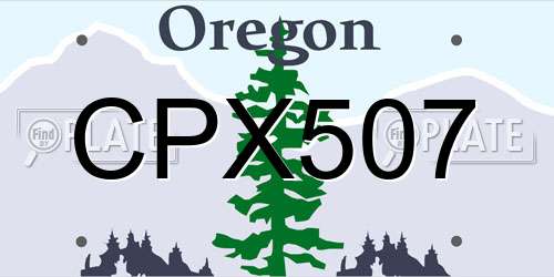CPX507 Oregon License Plate