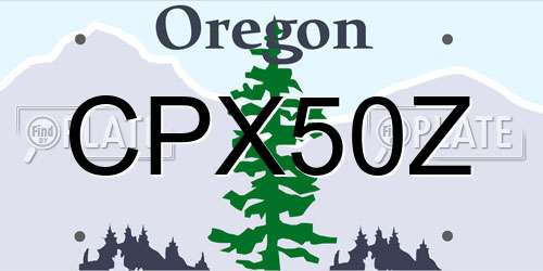 CPX50Z Oregon License Plate