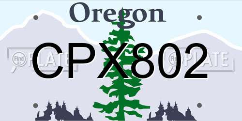 CPX802 Oregon License Plate
