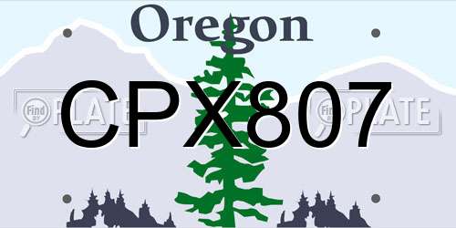 CPX807 Oregon License Plate
