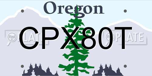 CPX80T Oregon License Plate
