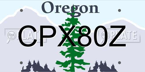 CPX80Z Oregon License Plate