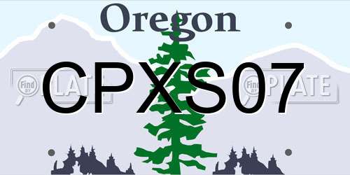 CPXS07 Oregon License Plate