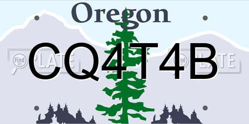 CQ4T4B Oregon License Plate