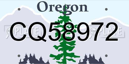 CQ58972 Oregon License Plate