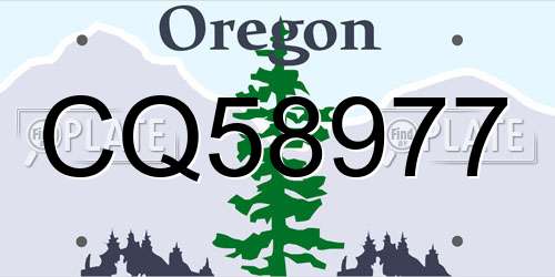 CQ58977 Oregon License Plate