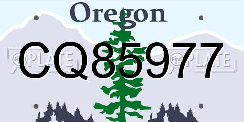 CQ85977 Oregon License Plate