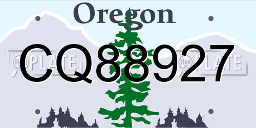 CQ88927 Oregon License Plate