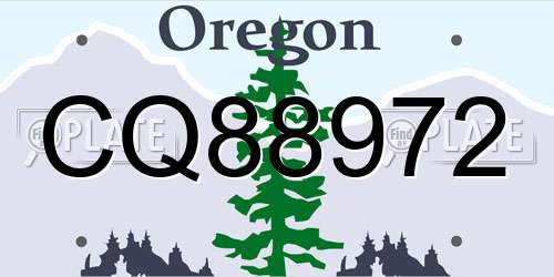 CQ88972 Oregon License Plate