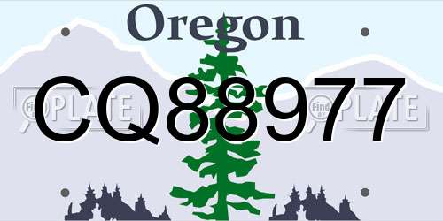 CQ88977 Oregon License Plate