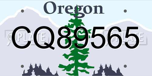 CQ89565 Oregon License Plate