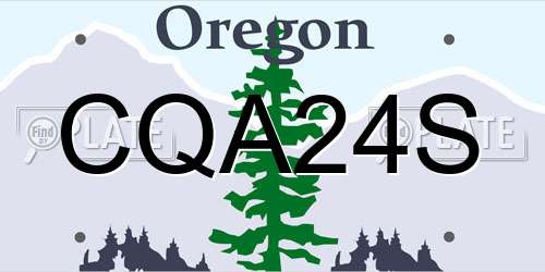 CQA24S Oregon License Plate