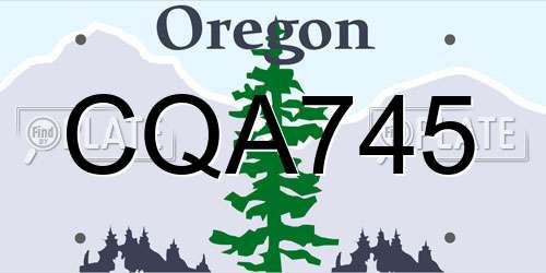 CQA745 Oregon License Plate