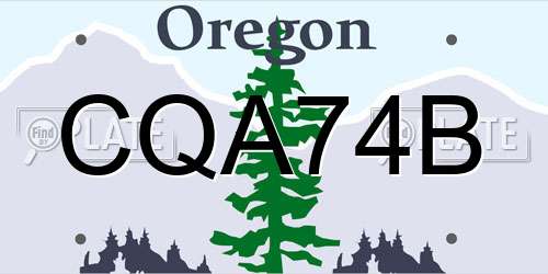 CQA74B Oregon License Plate