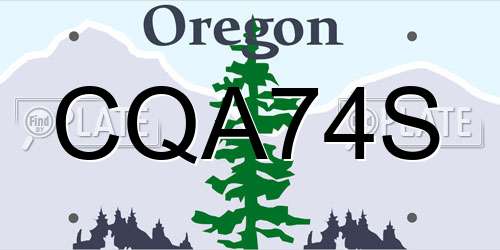 CQA74S Oregon License Plate