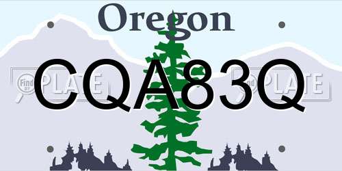 CQA83Q Oregon License Plate