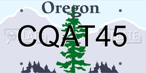 CQAT45 Oregon License Plate