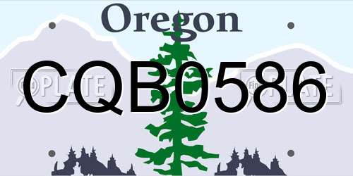 CQB0586 Oregon License Plate