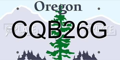 CQB26G Oregon License Plate