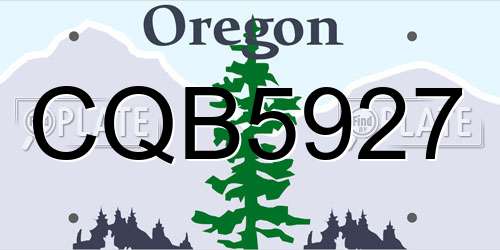 CQB5927 Oregon License Plate