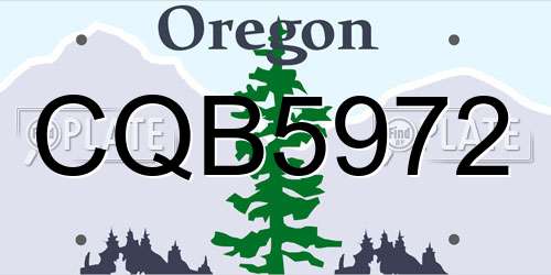 CQB5972 Oregon License Plate
