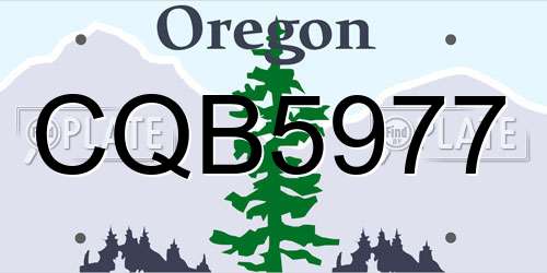 CQB5977 Oregon License Plate