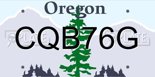 CQB76G Oregon License Plate