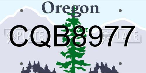 CQB8977 Oregon License Plate
