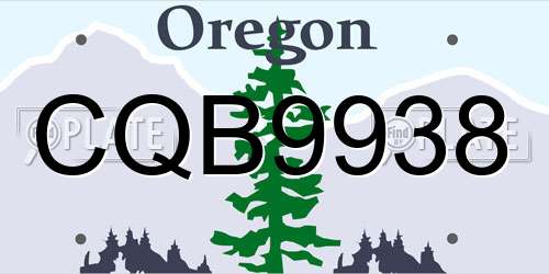 CQB9938 Oregon License Plate